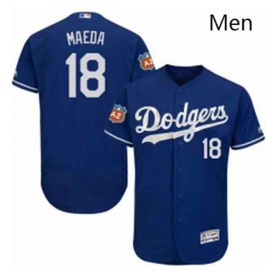 Mens Majestic Los Angeles Dodgers 18 Kenta Maeda Royal Blue Flexbase Authentic Collection MLB Jersey